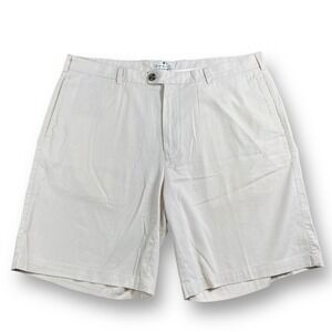 Peter Millar Beige & White Striped Classic Cotton Blend Golf Shorts Mens 38 EUC